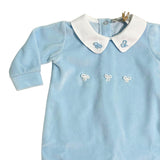 Tutina Intera In Ciniglia Ricamata Neonato BEBE' MARGO' B054T