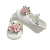 Scarpe Da Culla Modello Ballerina In Misto Lino Neonata NINNAOH E24SC25