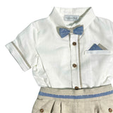 Completo Corto Elegante In Lino Con Bermuda Neonato PONTO POR PONTO 6331