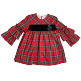 Abito Manica Lunga Svasato In Caldo Cotone Scozzese Bambina YOEDU 5150