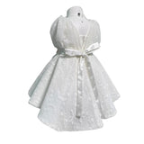 Abito Smanicato Elegante Battesimale In Pizzo Neonata ISABEL B16
