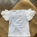 Girls White Stretch Cotton Half Sleeve Shirt Phi Clothing 22312