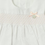 Pagliaccetto Smanicato In Cotone Punto Smoke Neonata DR KID DK142