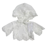 Mantella Elegante In Pizzo Con Cappuccio Neonata ISABEL A205