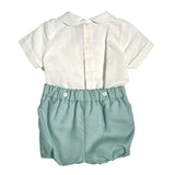 Completo Corto Elegante In Lino Con Bermuda Neonato PONTO POR PONTO 6321