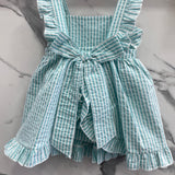 Casual Dress With Green Striped Culotte Baby Girl BABY FASHION 648