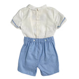 Completo Corto Elegante In Lino Con Bermuda Bambino PONTO POR PONTO 6132