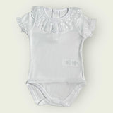 Halbarm-Baumwollbody mit Rüschen Poise Baby Girl CALAMARO 19107C