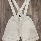 Stoff-Bermuda-Shorts mit Hosenträgern für Neugeborene A&J 352