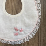 Bavetta In Lino E Pizzo Con Ricamo Neonato/a LA SARTORIA DEI PICCOLI L1076