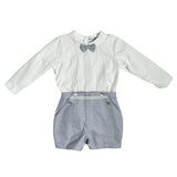 Completo Camicia e Bermuda Elegante Neonato Ponto por ponto 6027