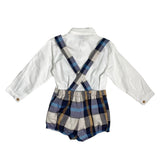 Completo Con Salopette A Quadri E Camicia Bambino YOEDU 1853
