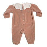 Tutina Intera In Ciniglia Ricamata Neonata BEBE' MARGO' B045T