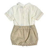 Completo Corto Elegante In Lino Con Bermuda Neonato PONTO POR PONTO 6322