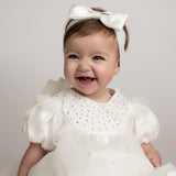 Abito Svasato Mezza Manica In Organza E Strass Neonata PETIT 2016046