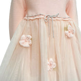 Abito Svasato Manica Lunga Elegante In Lana E Tulle Neonata BIMBALO' 6734