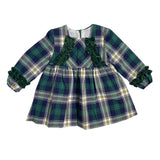 Abito Svasato Manica Lunga Scozzese In Caldo Cotone Bambina DEL SUR 5186