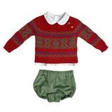 Completo Tre Pezzi Con Bermuda In Velluto Neonato YOEDU 0202