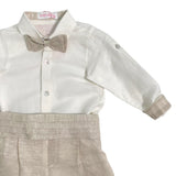 Completo Elegante In Lino Con Bermuda Camicia E Papillon Bambino MIMILU' 588N