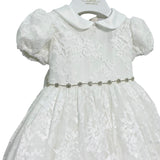 Abito Elegante Battesimale Lungo In Pizzo Neonata ISABEL B246