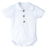 Body Mezza Manica In Cotone Collo Tondo Con Bottoncini Neonati CALAMARO 19124