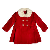 Cappotto Svasato Doppiopetto In Panno Con Collo In Ecopelliccia Bambina DEL SUR 4992