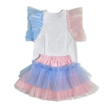 Completo Con Gonna In Tulle E T-Shirt Bambina DAGA M9655