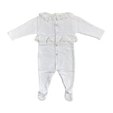 Tutina Intera In Filo Di Cotone Con Pizzo Neonata DR KID DK111