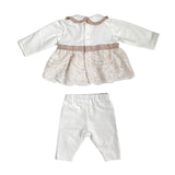 Tutina Spezzata In Cotone E Pizzo Neonata LA SARTORIA DEI PICCOLI LV010