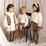 Abito Elegante Con Gilet Scamosciato Bambina CALAMARO A21004