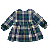 Abito Svasato Manica Lunga Scozzese In Caldo Cotone Bambina DEL SUR 5186