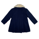 Cappotto Svasato Doppiopetto In Panno Con Collo In Ecopelliccia Bambina DEL SUR 4992