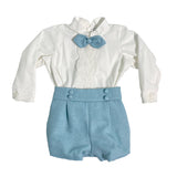 Completo Camicia e Bermuda Elegante Neonato Ponto por ponto 6045