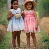 Abito Elegante Smanicato In Tulle Ricamato Neonata MIMOSA DUENDE