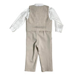 Completo Elegante Con Panciotto Beige Neonato NINNAOH I23COM228