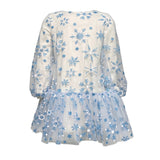 Abito Elegante Manica Lunga In Felpa E Tulle Con Fiocchi Di Neve Bambina DAGA 9429