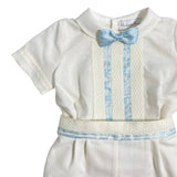 Completo Corto Elegante In Lino Con Bermuda Neonato PONTO POR PONTO 6133