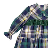 Abito Svasato Manica Lunga In Caldo Cotone Scozzese Neonata DEL SUR 5139