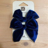 Coppia di fermagli con Fiocco In Velluto Neonata LUX2