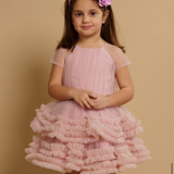 Abito Mezza Manica In Tulle Plissettato Bambina PETIT POSH 001VE