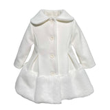 Cappotto Svasato In Panno Ed Ecopelliccia Con Collo Tondo Neonata ISABEL F591