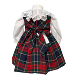 Schottisches ärmelloses Kleid mit Hemd für Baby-Mädchen ISABEL C492