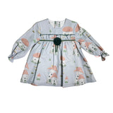 Abito Svasato Manica Lunga Fantasia Stampata Neonata DEL SUR 5137