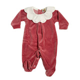 Tutina Intera In Ciniglia Ricamata Neonata BEBE' MARGO' B045T