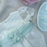 Pagliaccetto in Taffetà Con Fiore Neonata TETO E TATTA PA7390