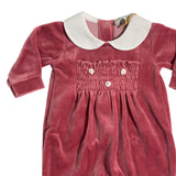 Tutina Intera In Ciniglia Ricamata Neonata BEBE' MARGO' B042T