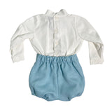 Completo Camicia e Bermuda Elegante Neonato Ponto por ponto 6045