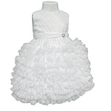 Abito Elegante Smanicato In Raso E Tulle Neonata NINNAOH E24AB44