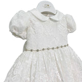 Abito Elegante Battesimale Lungo In Pizzo Neonata ISABEL B246