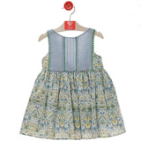 Abito Smanicato Svasato Fantasia Floreale Bambina DEL SUR 0551